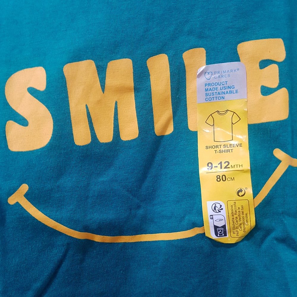PRIMARK T-SHIRT INSPIRATIONAL LOGO BABY SIZES 9-12MOS